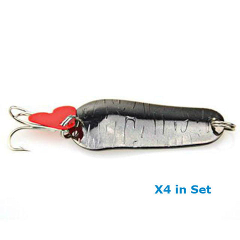 Image of Fishing Lures - Wobblers Spinners Metal Spoon Bait Wobbler Artificial Tackle Kit - Set of 4 - I'LL TAKE THIS