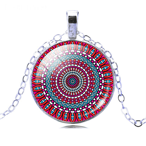 Image of Vintage Silver or Bronze Plated Symbol Buddhism Zen Mandala Flower Pendant + FREE Necklace - I'LL TAKE THIS