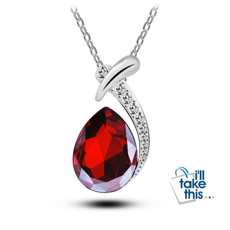 Crystal Water Drop Fish-Bone pendant, Six Colors Pendant + Necklace - I'LL TAKE THIS