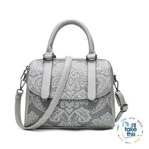 Image of Luxury Embossed Floral Design Handbag Collection in a Classic Antique Style Cross-body Bag, 4 Colors - I'LL TAKE THIS