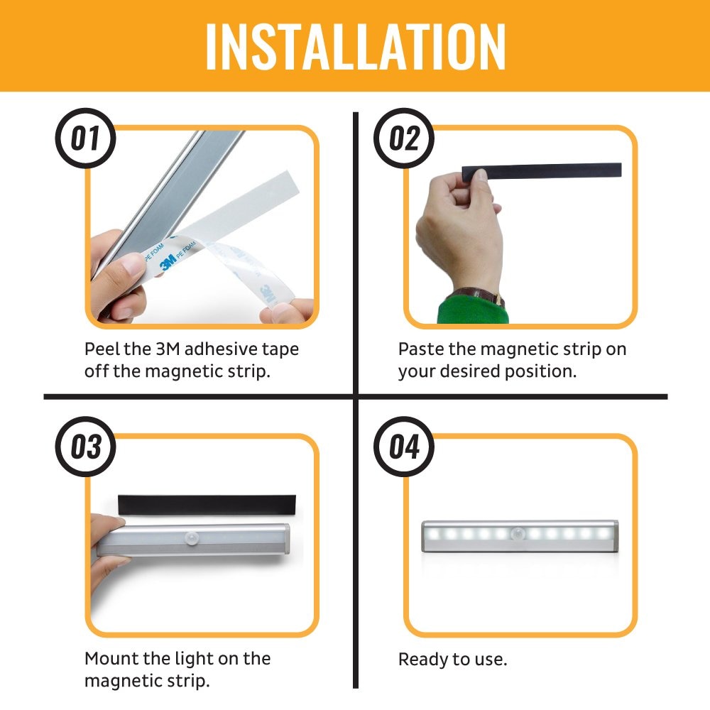 10 LED Wireless USB Rechargeable Motion Sensor Cabinet Light Under Counter Closet Lighting Magnetic Stick on Night Light Bar|Under Cabinet Lights| |  - AliExpress - I'LL TAKE THIS