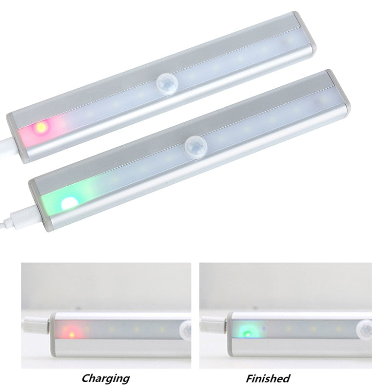 10 LED Wireless USB Rechargeable Motion Sensor Cabinet Light Under Counter Closet Lighting Magnetic Stick on Night Light Bar|Under Cabinet Lights| |  - AliExpress - I'LL TAKE THIS