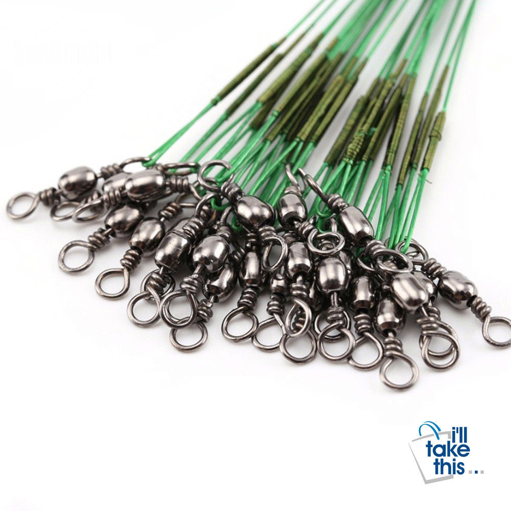 Fishing Line Lure Trace Wire 72 pcs/Lot with Leader Swivel Hanging Board Fishing Tackle Spinner Shark Spinning Accessories - I'LL TAKE THIS