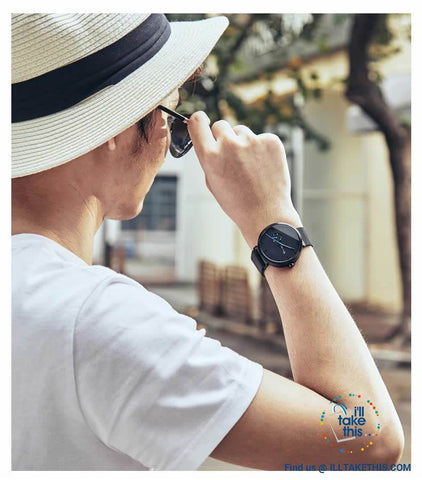 Image of Ambassador Blue Point Ultra Sleek Men's Wristwatch all Black with Mesh Stainless Wristband - I'LL TAKE THIS