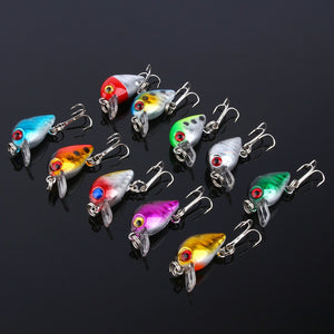 Fishing Lures Set of 10 Multi-Colored Minnow Crankbait