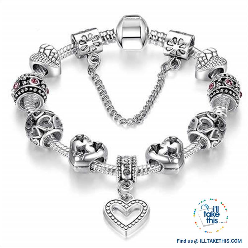 Tibetan Silver Plated Love Heart, Flowers or Mixed Charm Bracelets - I'LL TAKE THIS