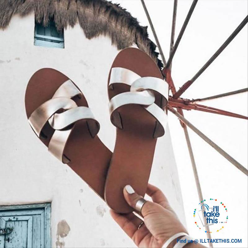 Cross Weave Women's Fashion Sandals, 8 Colors Option, ideal Flat healed Flip flops - I'LL TAKE THIS