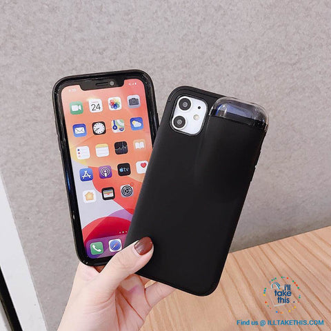 Image of Apple iPhone Protective Case with AirPod Capsule - iPhone 11 Pro Max XR XS Max 6 6s 7 8 Plus