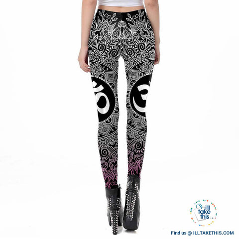Image of ποΈ Mandala Leggings OM Symbol Printed Womens Workout Fitness Leggings - I'LL TAKE THIS