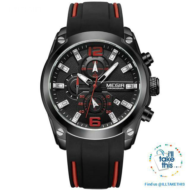 Men's Chronograph Analog Quartz Sports Watch HUGE Face dial of 47mm/1.85' - I'LL TAKE THIS