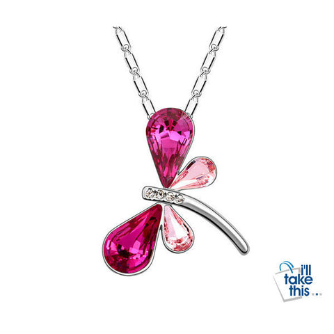 Image of Crystal Dragonfly - Butterfly Pendant with FREE Necklace - I'LL TAKE THIS