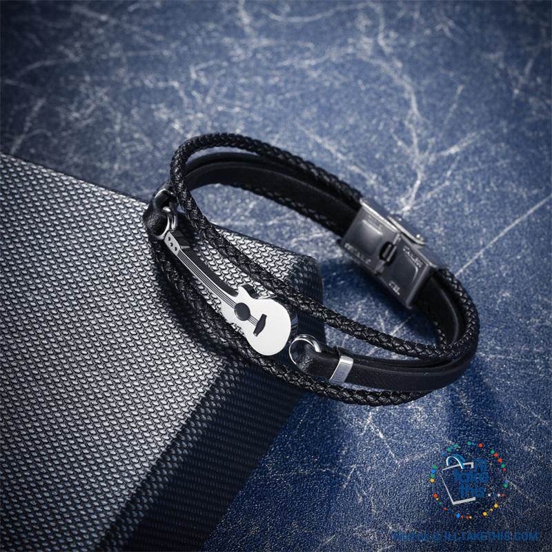 Stainless Steel Guitar or Treble Clef Bracelets/Rope Bangle - Suits all! - I'LL TAKE THIS