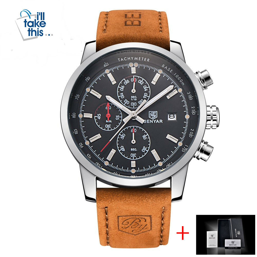 Mens Watches Luxury Sport Wristwatch Chronograph Quartz movement Watch ⌚ - I'LL TAKE THIS