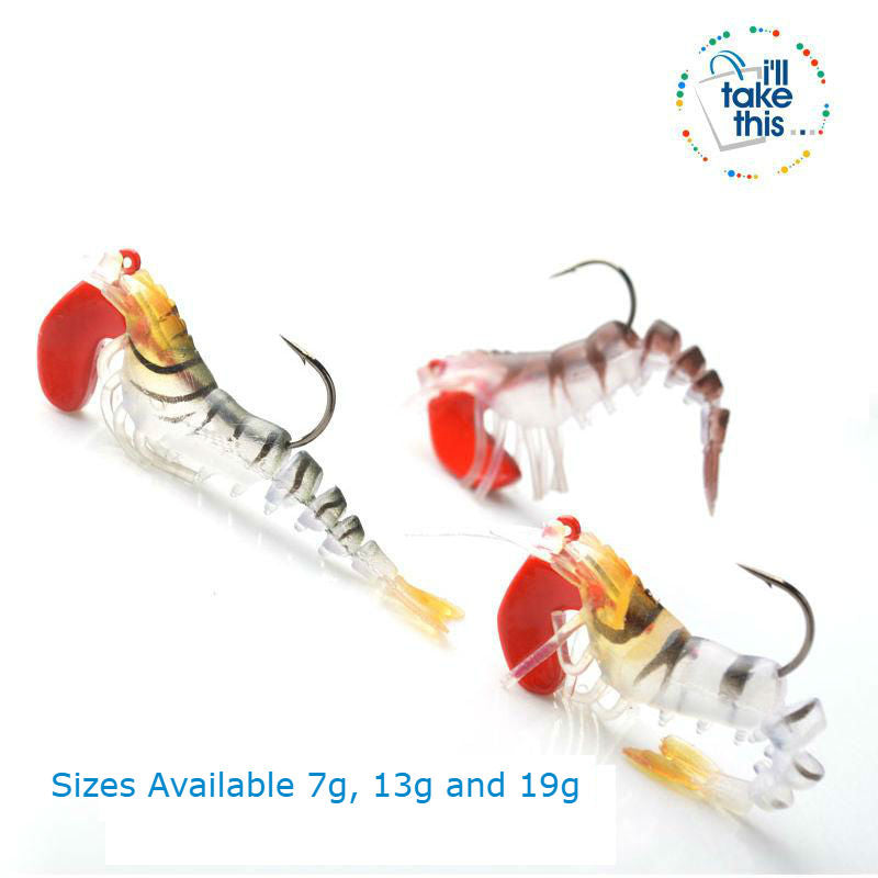 Shrimp/Prawn Life-Like artificial Fishing Lures with 3 varied weight 7g/13g/19g - I'LL TAKE THIS