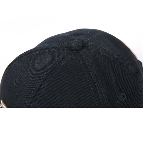 Image of Pure Cotton Fish Bones Embroidered Baseball Fishing Caps, Black-White or Navy-Gold - I'LL TAKE THIS