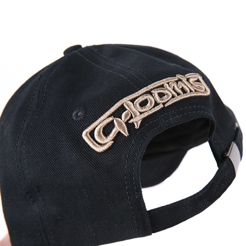 Pure Cotton Fish Bones Embroidered Baseball Fishing Caps, Black-White or Navy-Gold - I'LL TAKE THIS