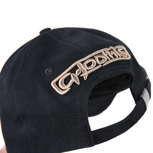 Pure Cotton Fish Bones Embroidered Baseball Fishing Caps, Black-White or Navy-Gold