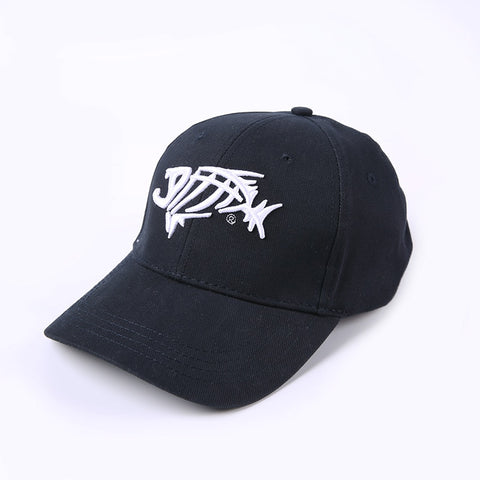 Image of Pure Cotton Fish Bones Embroidered Baseball Fishing Caps, Black-White or Navy-Gold - I'LL TAKE THIS