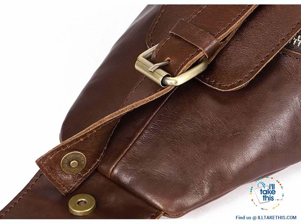 EASY Sling Shoulder All Leather Back Pack with USB Charging - I'LL TAKE THIS