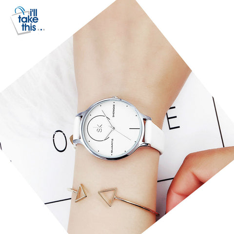 Image of Women's Luxury Watch FOUR color options with Leather Wristband Dress watch with Quartz movement - I'LL TAKE THIS