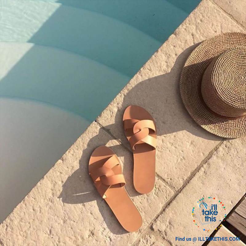 Cross Weave Women's Fashion Sandals, 8 Colors Option, ideal Flat healed Flip flops - I'LL TAKE THIS