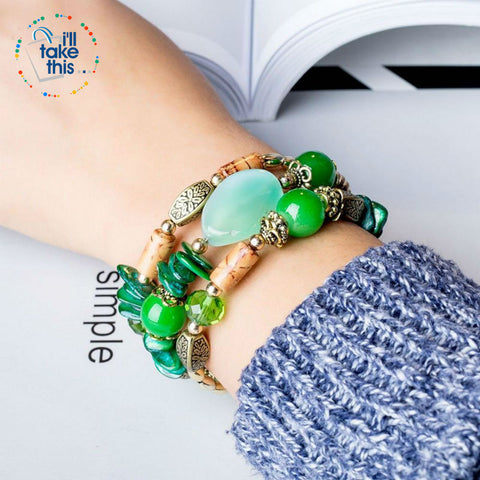 Image of Bohemian Bead/Charm Bracelet Multi-layered, Designed to give a modern stacked Look, 9 Color Options - I'LL TAKE THIS