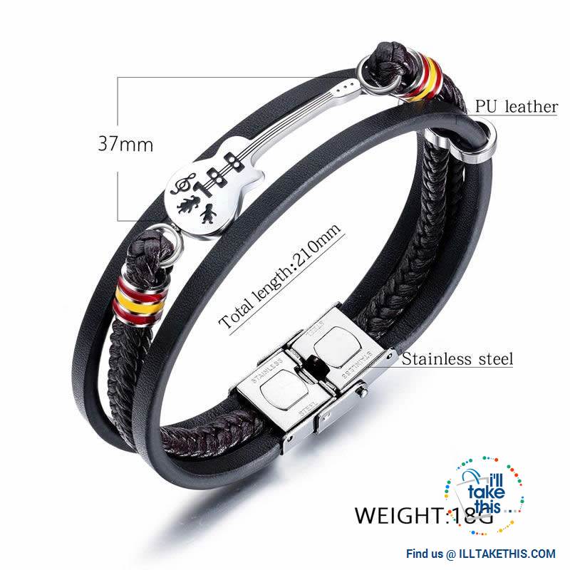 Stainless Steel Guitar or Treble Clef Bracelets/Rope Bangle - Suits all! - I'LL TAKE THIS
