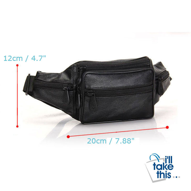 Bum Bag for Men & Women in Leather Oil Wax for Travel, Riding, Hip Bum Belt Pouch - I'LL TAKE THIS