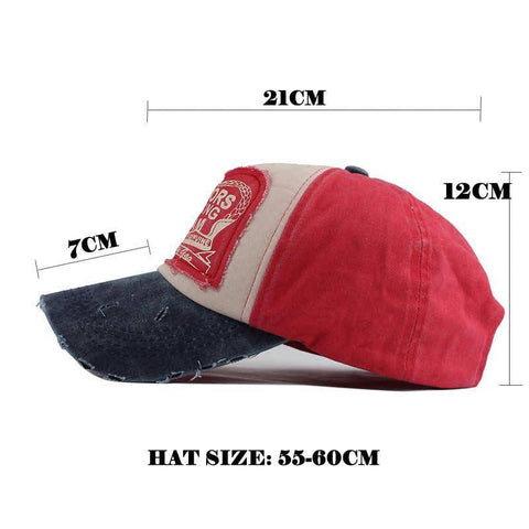 Image of Distressed Vintage Baseball Cap, Strapback cap 100% Cotton with 8 Color Options