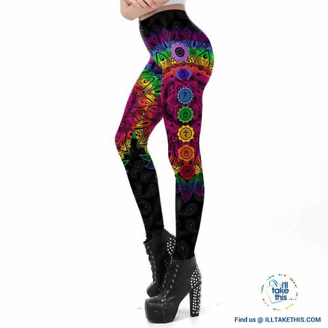 Image of Mandala Leggings - Women Workout Pants Aztec Round Ombre Printed Leggings - I'LL TAKE THIS