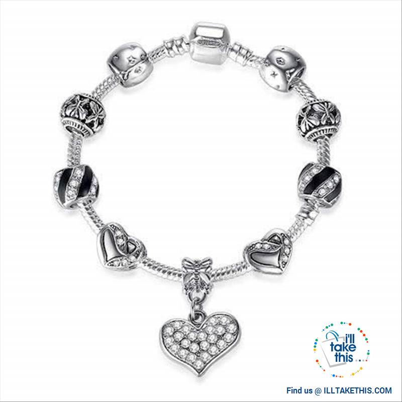 Tibetan Silver Plated Love Heart, Flowers or Mixed Charm Bracelets - I'LL TAKE THIS