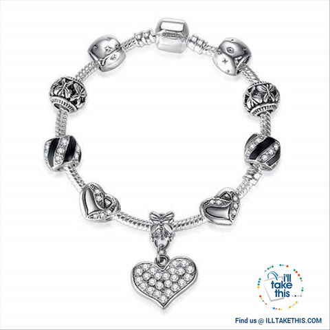 Image of Tibetan Silver Plated Love Heart, Flowers or Mixed Charm Bracelets - I'LL TAKE THIS
