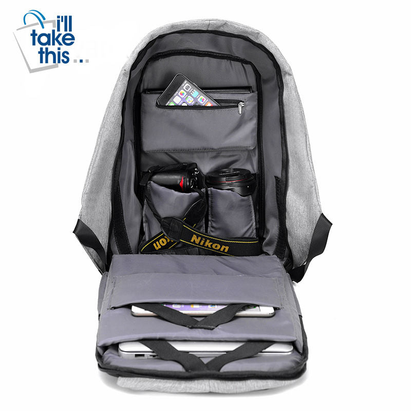 Anti-theft backpack Multifunction USB Charge Men 15inch Laptop Backpacks School Bags Travel Backpack - I'LL TAKE THIS