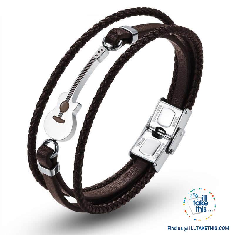 Stainless Steel Guitar or Treble Clef Bracelets/Rope Bangle - Suits all! - I'LL TAKE THIS