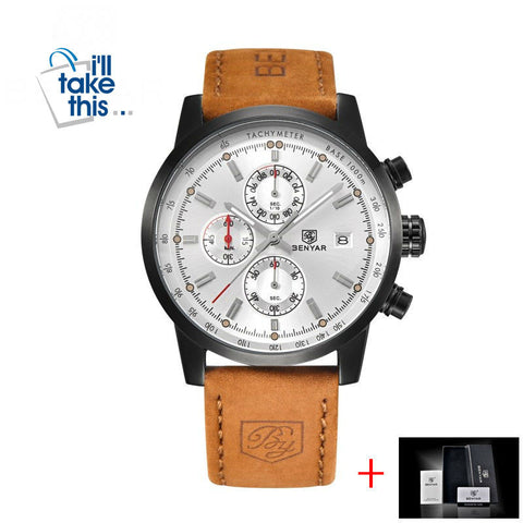 Image of Mens Watches Luxury Sport Wristwatch Chronograph Quartz movement Watch ⌚ - I'LL TAKE THIS