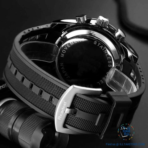 Image of Dual Faced Water Resistant Sports Watch ⌚ Analog/Digital Men's Quartz Wristwatch - I'LL TAKE THIS