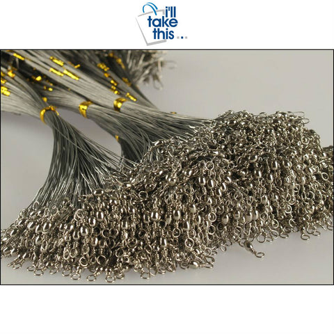 Image of 50PCS Steel Wire Leader Rope Fishing Line Lure Leader Swivel Interlock Snap Anti-bite Line fishing hooks 16/18/22/25/28cm - I'LL TAKE THIS