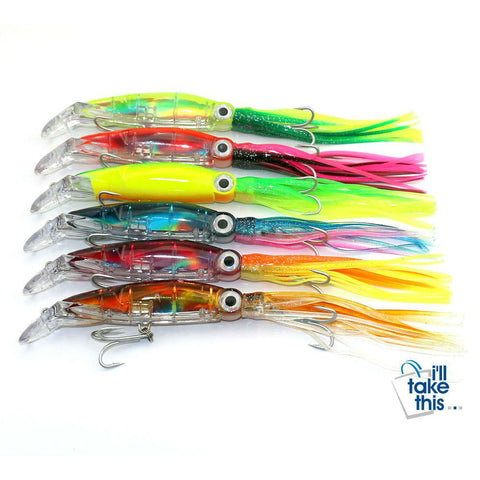 Image of Fishing Lure Squid Like Swimming Bait - 14cm 42g with double treble hooks a unique Fishing Tackle - I'LL TAKE THIS