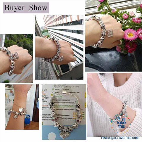 Image of Tibetan Silver Plated Love Heart, Flowers or Mixed Charm Bracelets - I'LL TAKE THIS