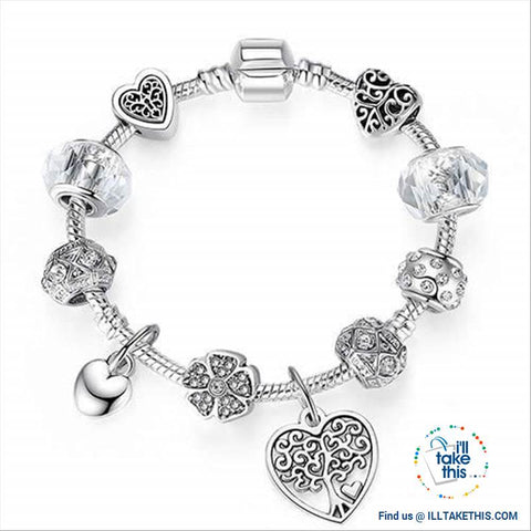 Image of Tibetan Silver Plated Love Heart, Flowers or Mixed Charm Bracelets - I'LL TAKE THIS