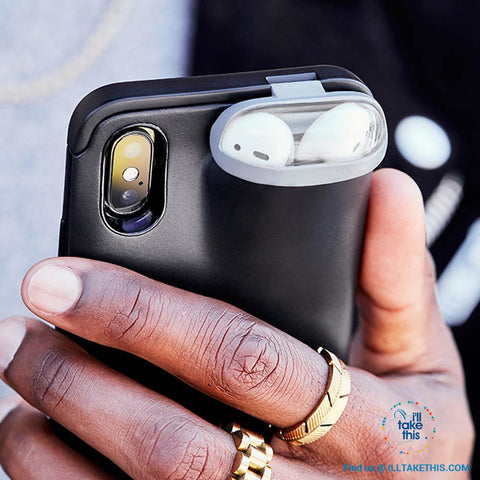 Image of Apple iPhone Protective Case with AirPod Capsule - iPhone 11 Pro Max XR XS Max 6 6s 7 8 Plus