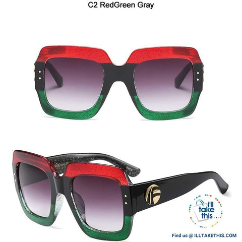 Image of 💝 Oversized SQUARE Designer Style Polarized Sunglasses Vintage Shades in 7 color options - I'LL TAKE THIS