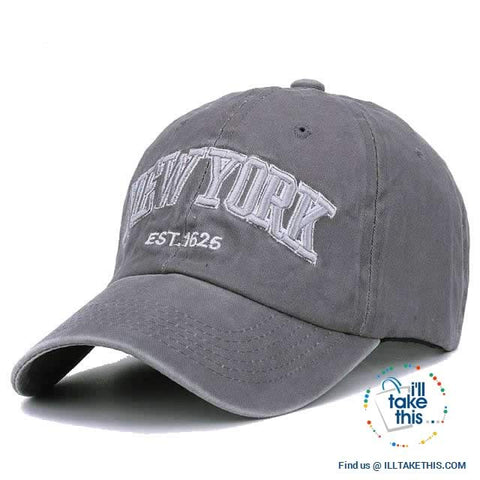 Image of New York embroidery Sand washed 100% cotton baseball caps, Unisex design Caps - 6 Colors - I'LL TAKE THIS