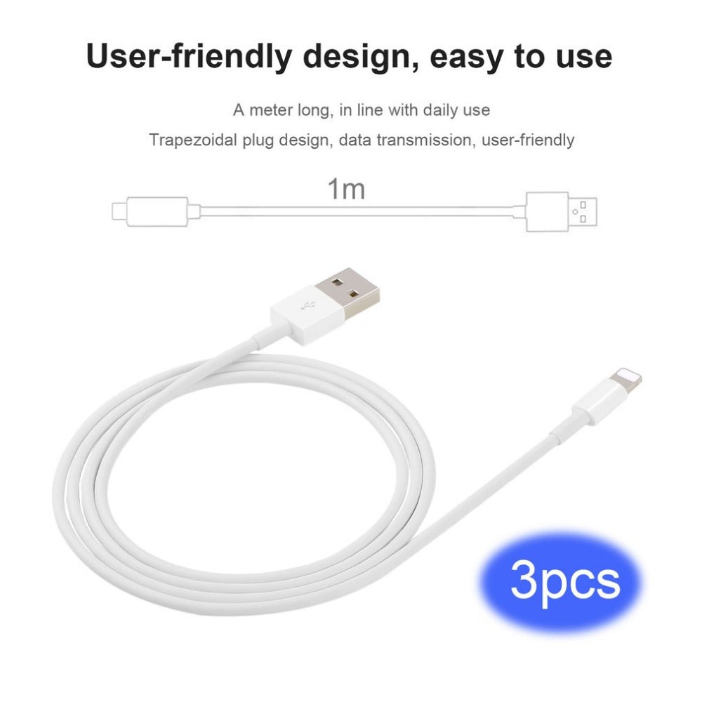 Lightning to USB Cable for iPhone X, 8, 7, 6 or 5s or iPad - Fast Charging Data Cable - 3 or 6 PACK - I'LL TAKE THIS
