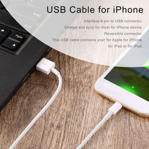 Image of Lightning to USB Cable for iPhone X, 8, 7, 6 or 5s or iPad - Fast Charging Data Cable - 3 or 6 PACK - I'LL TAKE THIS