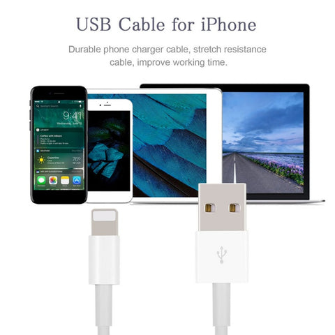 Image of Lightning to USB Cable for iPhone X, 8, 7, 6 or 5s or iPad - Fast Charging Data Cable - 3 or 6 PACK - I'LL TAKE THIS