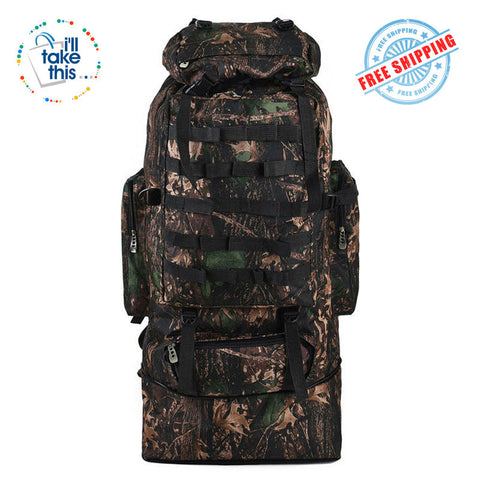 Image of Backpack HUGE 100L - Military, Camping & Tactical Backpack suit all Outdoor & Sporting Activities - I'LL TAKE THIS