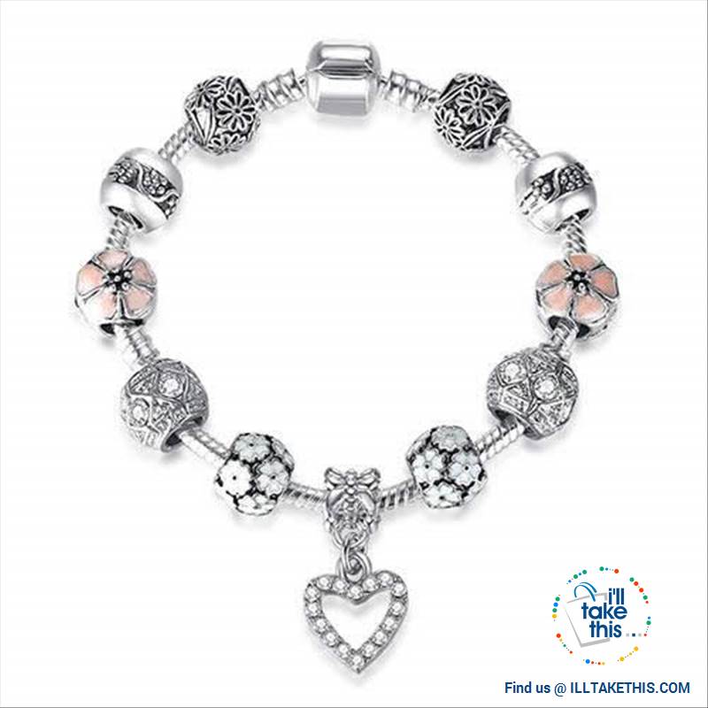 Tibetan Silver Plated Love Heart, Flowers or Mixed Charm Bracelets - I'LL TAKE THIS