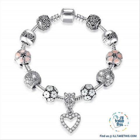 Image of Tibetan Silver Plated Love Heart, Flowers or Mixed Charm Bracelets - I'LL TAKE THIS