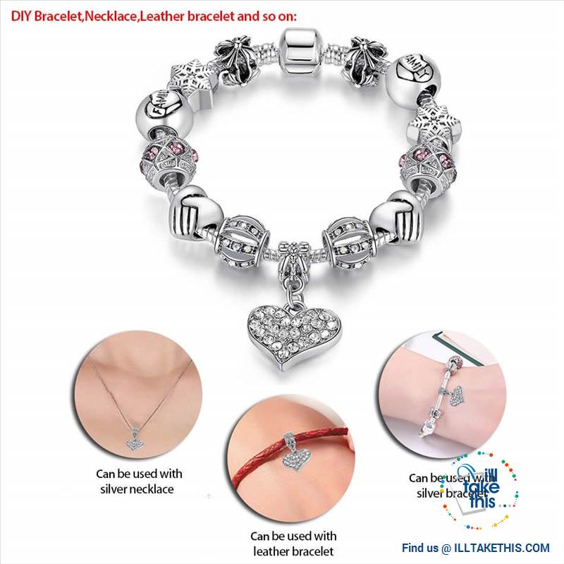 Tibetan Silver Plated Love Heart, Flowers or Mixed Charm Bracelets - I'LL TAKE THIS